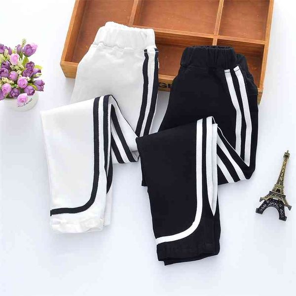

casual girls pants spring autumn children solid trousers cotton kids white leggings teenage school long 3-15y clothes 210622, Blue