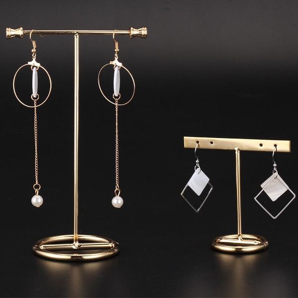 

storage boxes & bins metal earring display stand ladies deskjewelry rack gold t-ring watch necklace