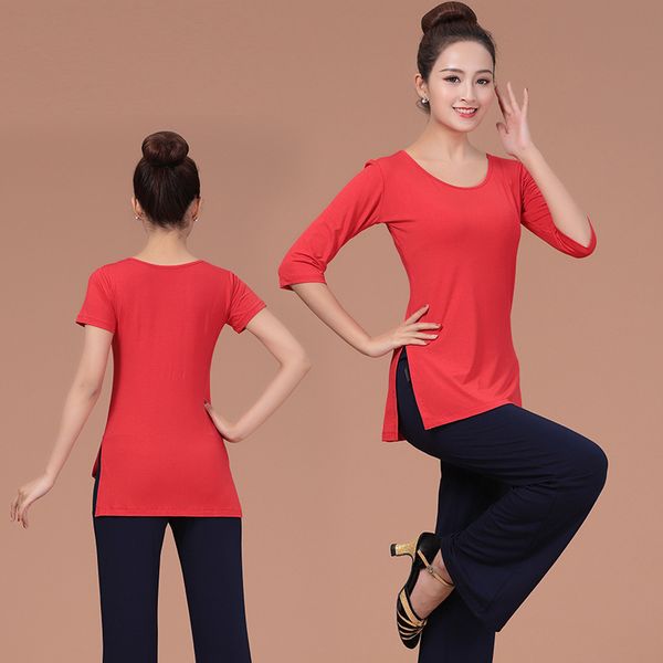 

training female 2021 yoga modal body classic modern national dance suit, Gray