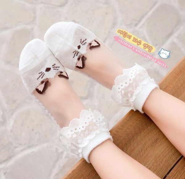 

summer 3 pairs lot short cotton socks with print kids toddler boys girls lace children's mouse baby, Pink;yellow