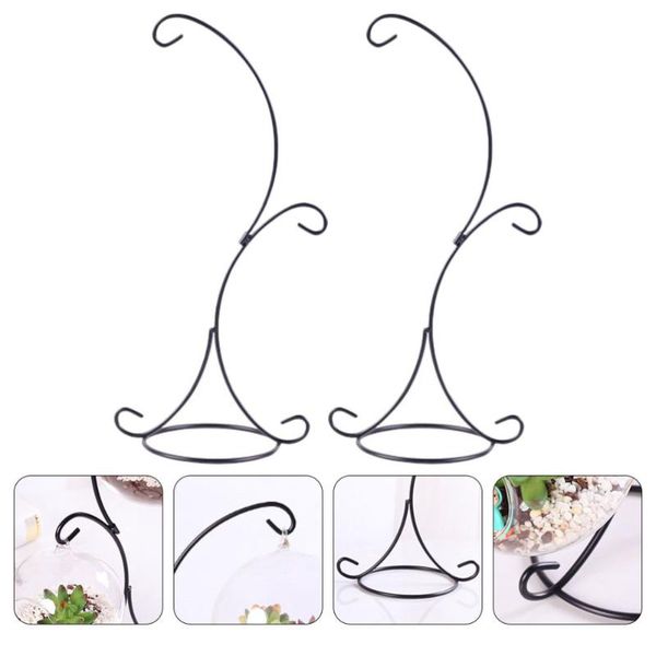

frames 2pcs simple durable succulent plants holder elegant home flower shelf black