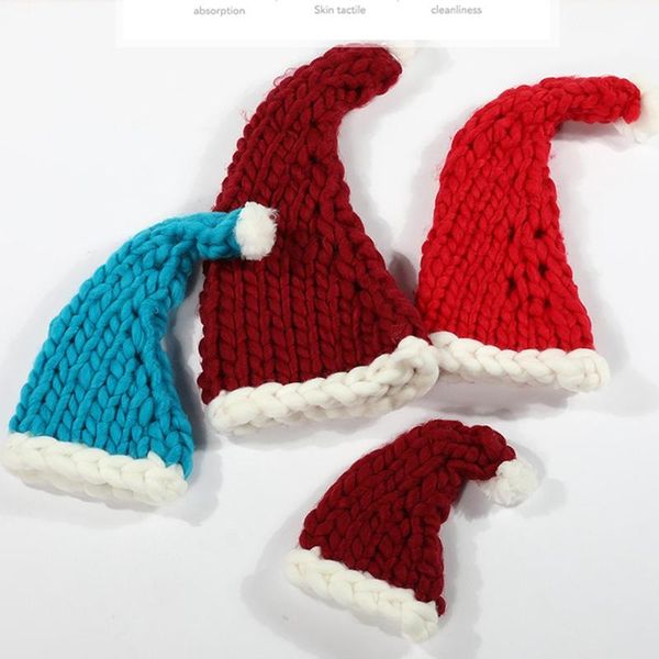 

christmas decorations fashion santa claus hat knitted soft wool eve decoration