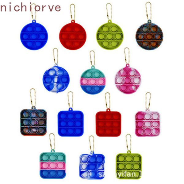 

dhl mini push child funny anti-stress fidget keychain bubble sensory autism needs squishy stress reliever toys stock