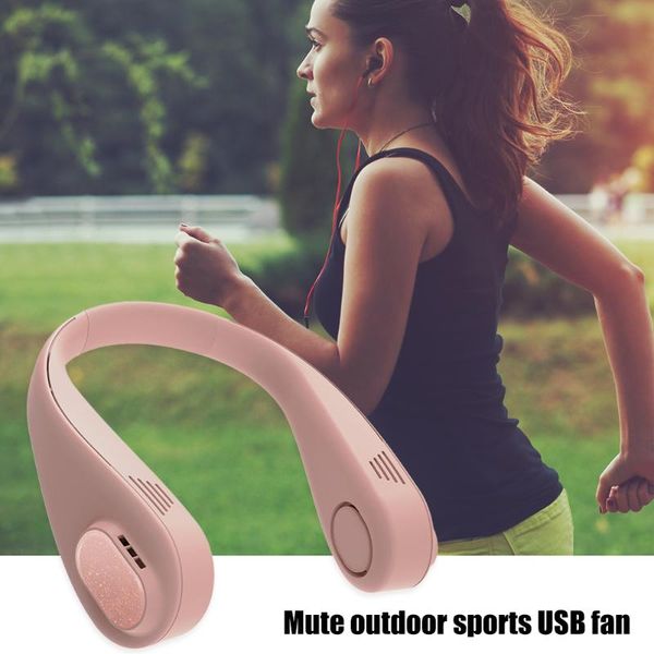 

mini bladeless fan hanging neck usb rechargeable mute sports fans personal outdoor travel electric air cooler