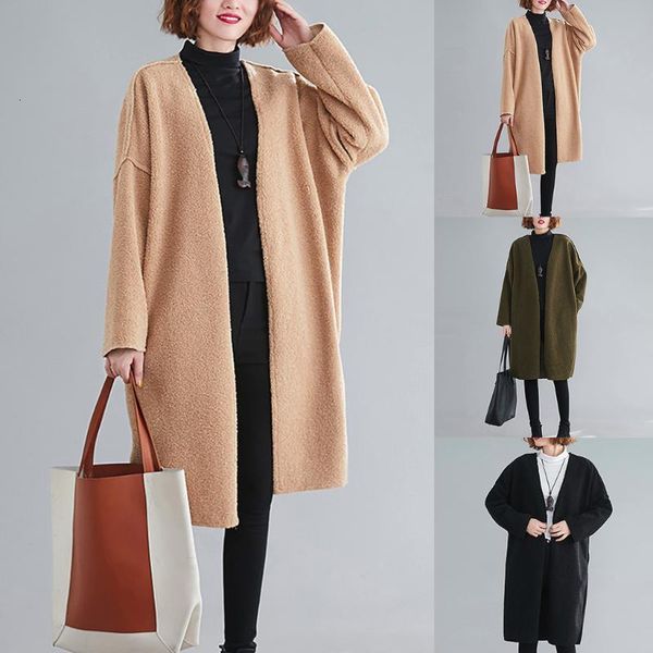 

women's jackets womail vintage casual hatless warm cardigan long sleeve solid color outwear fashion winter coat women long ttd4, Black;brown