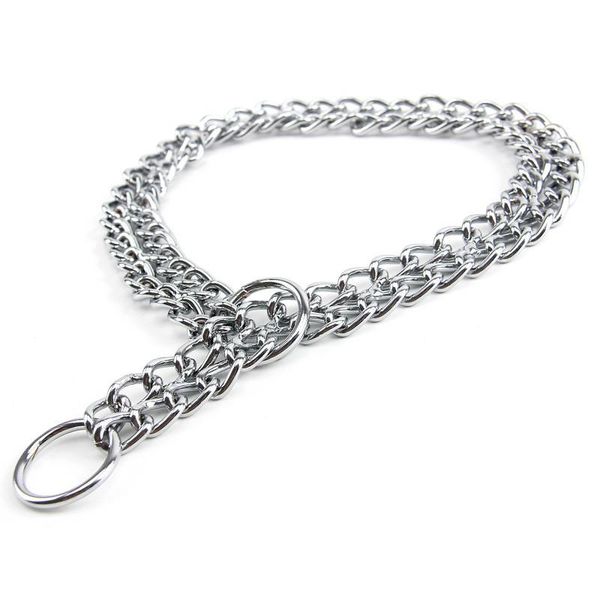 

dog collars & leashes small big large collar chain silver stainless steel p choke metal slip for dogs