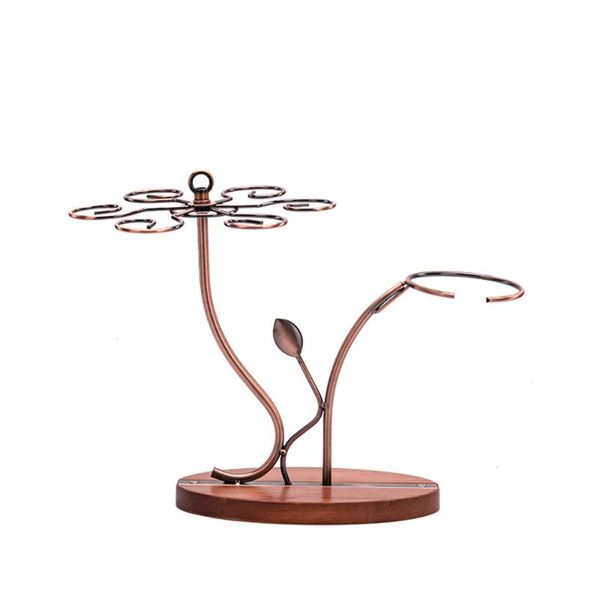 

2-in-1 red wine glass rack decanter stemware storage drying stand tableholder hooks & rails