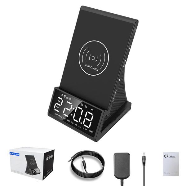 

other clocks & accessories digital alarm clock wireless charger usb bluetooth speaker muisc hands-calls