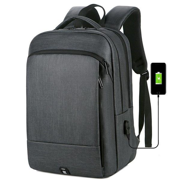 

backpack european fashion business men's computer bag oxford cloth waterproof fabric rechargeable usb travel youth sport