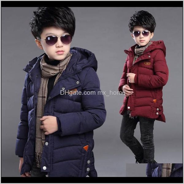 

down baby clothing baby kids maternity drop delivery 2021 boys outwear winter big jacket thick childrens long cotton coat windbreaker xfl1h, Blue;gray