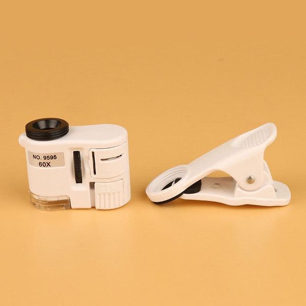 

telescope & binoculars universal clip microscope 60x led jewelry magnifying glass focusing adjusted pocket with cell phone b2cs