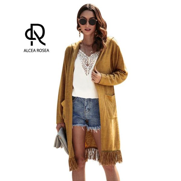 

women's sweaters alcea rosea sweater coat for women cardigan long sleeve solid 2021 autumn open stitch ar1326, White;black