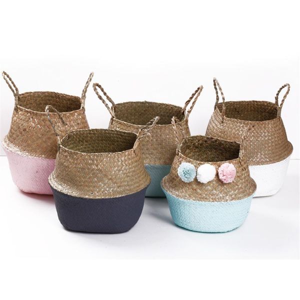 

storage baskets agn 110 bottom color belly diameter folding basket seaweed woven flower
