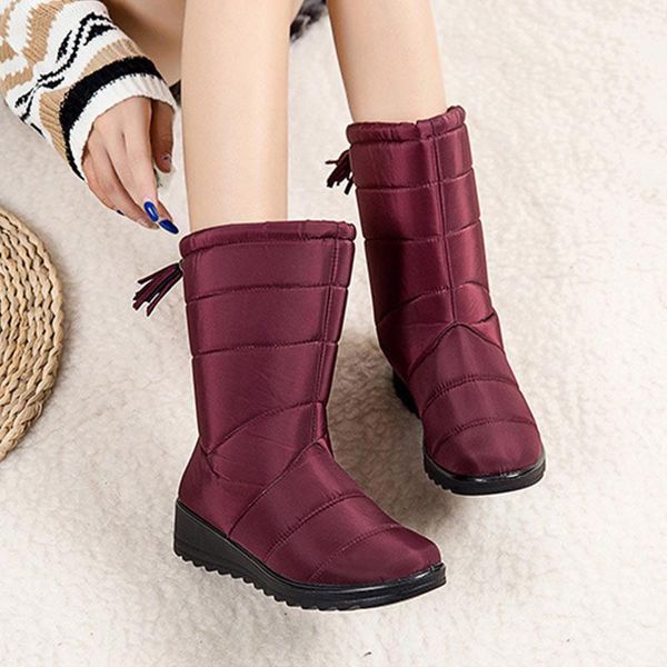 

women warm snow boots furry plush ladies ankle female short boot comfortable women's shoes soft casual fashion zipper, Black