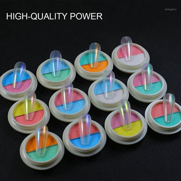 

nail mirror glitter powder art two-tone uv gel polishing accessories pigment decorations for nails1, Silver;gold