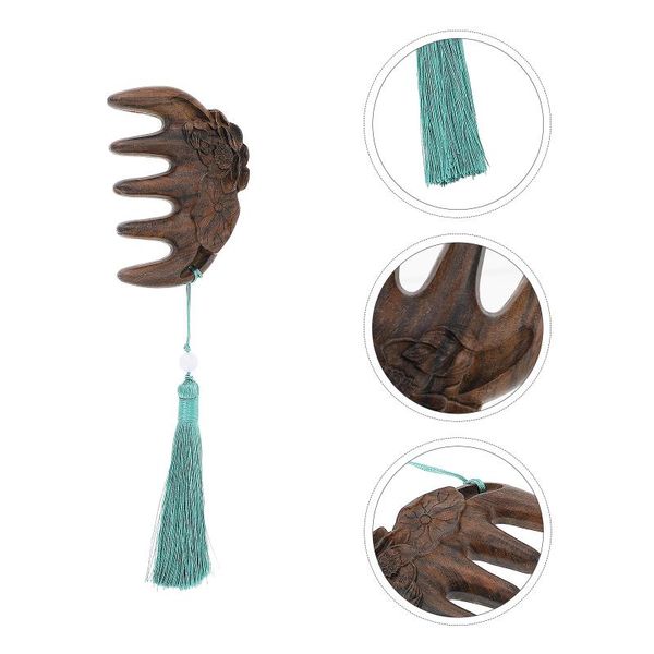 

hair brushes natural wood wide tooth comb head scalp care sandalwood, Silver