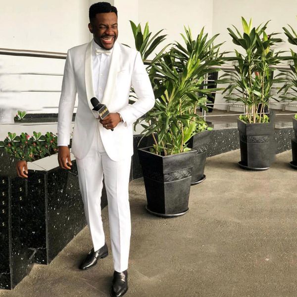 

men's suits & blazers latest coat pant design white men wedding man blazer groom tuxedo ivory shawl lapel 2piece terno masculino c, White;black
