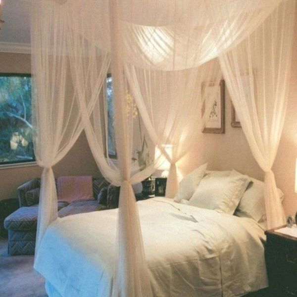 

mosquito net 4 corner post bed canopy full queen king size netting bedding