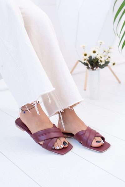 

slippers burgundy skin women 's md1006-122-0002, Black