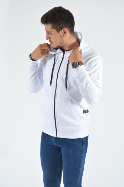 

men's zipper hooded long-sleeve sweatshirt 20y-7000117 white tracksuits, Gray