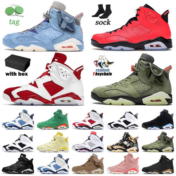 

[with box] jumpman 6 6s vintage basketball shoes mens womens classic tv british khaki olive army green yellow carmine red ored suede unc blu