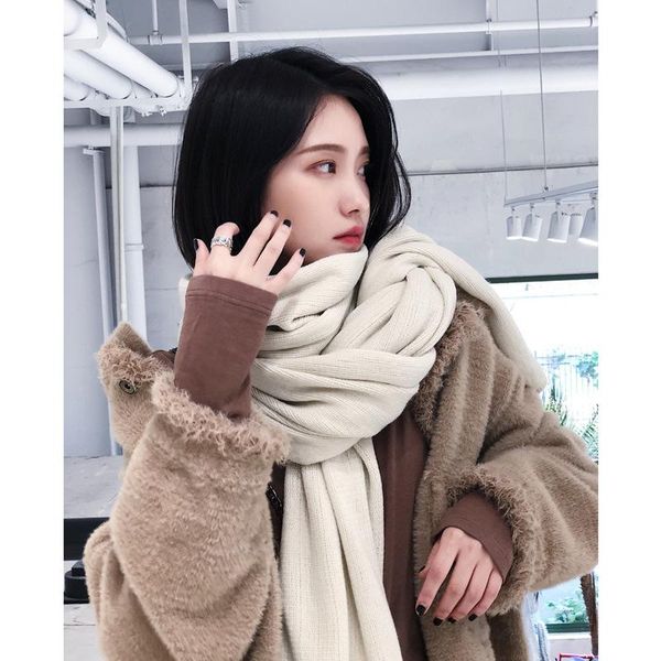 

scarves thickened warm scarf for men solid-color imitation cashmere women winter enlarged shawl, Blue;gray