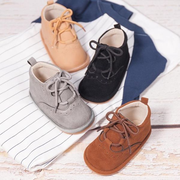 

first walkers kidusn born baby boy girl shoes crib toddler infant leather sport lace-up soft sole anti-slip walker high boots 0-18m