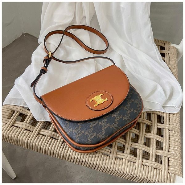 

women's bag 2021 autumn and new old flower triumphal arch tofu small square bag canvas single shoulder messenger bag