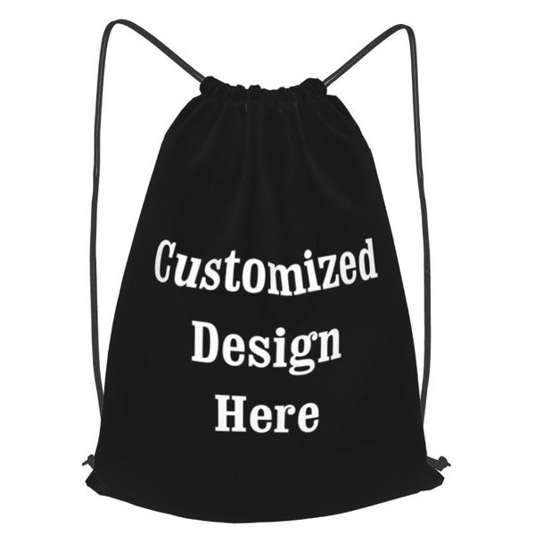 

backpack customized image//name men women drawstring beach travelling daypacks personalized bags for cycling yoga