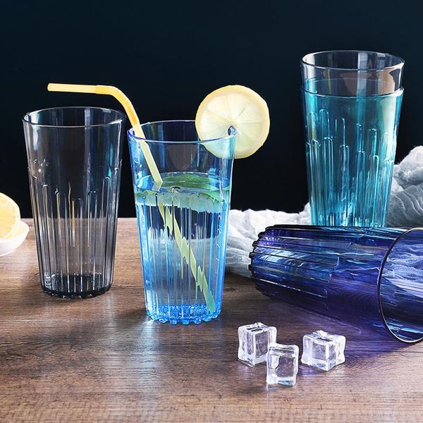 

mugs haixin 2021 cafe 20-ounce break-resistant ps plastic restaurant-style beverage tumblers set of 8 in 4 coastal colors