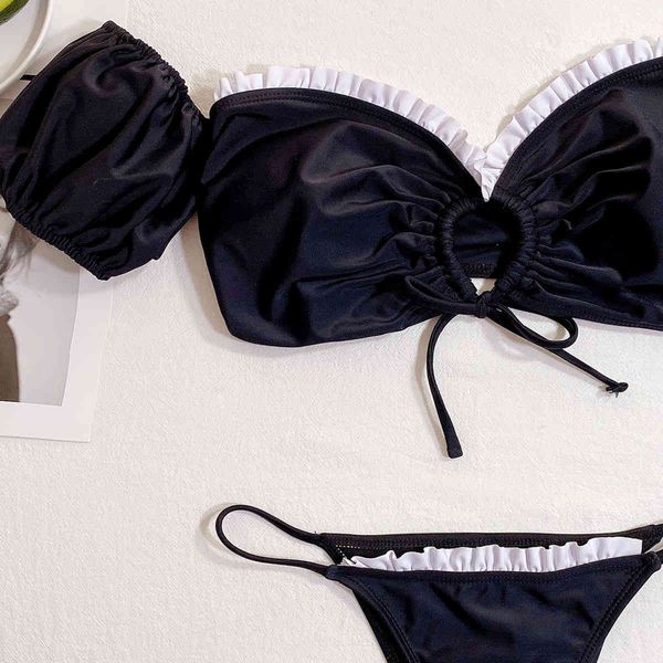 

bla inspired designer bikini 2021 ruffle front closure swimwear women push up pads bathing suit summer girls swimsuitby a