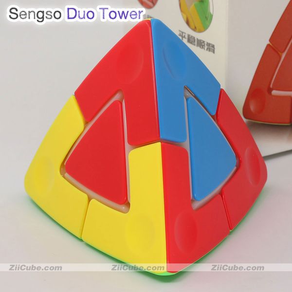 

Sengso Magic Cube Pyramorphix FanXin cube Pyuamid 2x2 Magic Duo Tower Stickerless 4 Faces Puzzle Professional Edcuational Toys