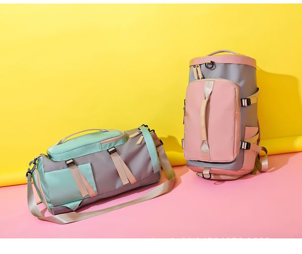 

autumn and winter contrast nylon cloth fitness bag short distance luggage bag multifunctional travel bag fashion sports backpack