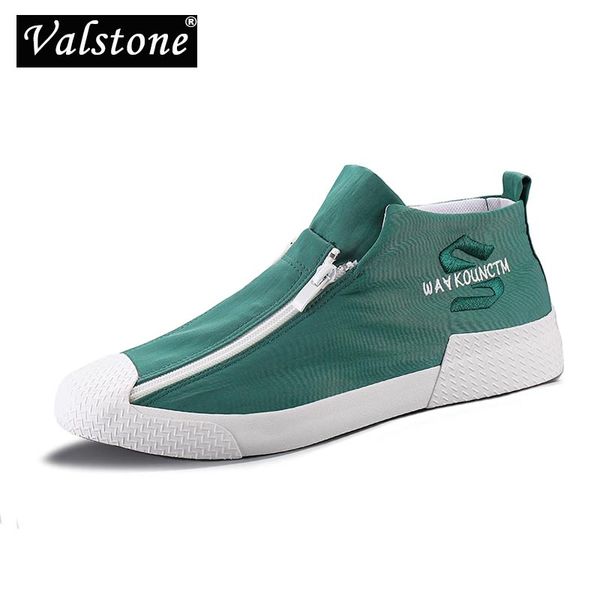 

autumn casual zip shoes for men ankle boot mens sneakers casual hard-wearing non-slip outsole green khaki black shoes, Red;white