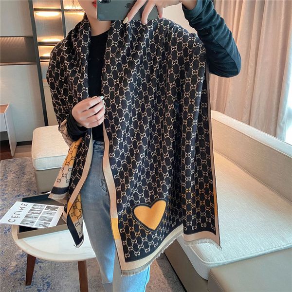 

designer scarves woman cashmere scarf men and women winter scarfs ladies shawls luxury big letter pattern, Blue;gray