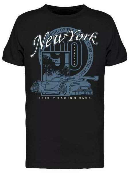 

Spirit Racing Club. Race Car Tee Men's -Image by Shutterstock, White;black