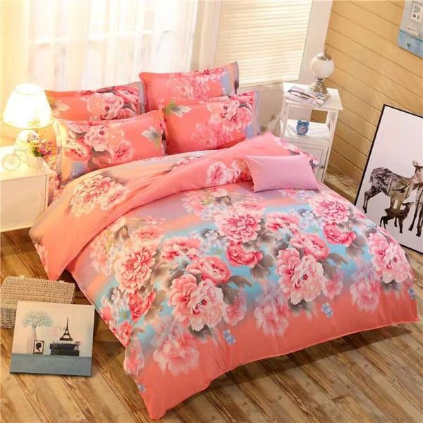 

bedding sets 2021 pink duvet cover 3pcs/4pcs set summer soft pillowcase family  king