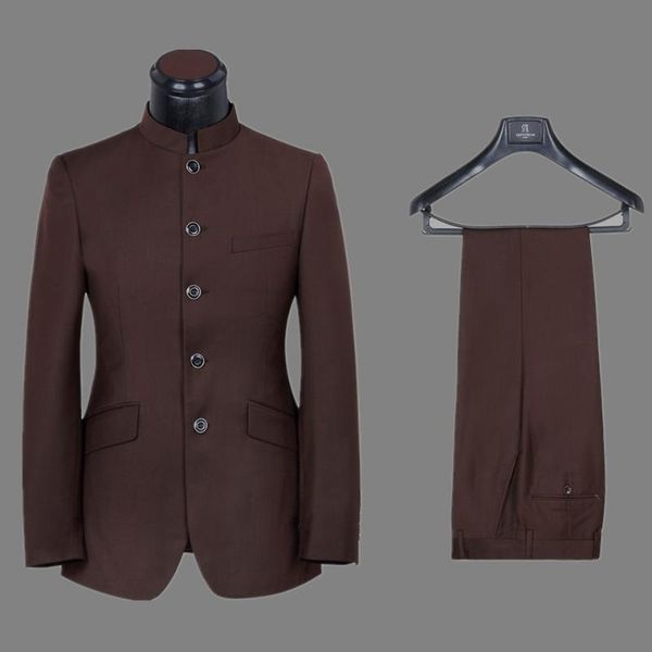 

men's suits & blazers arrival five buttons groomsmen mandarin lapel groom tuxedos men wedding/prom blazer ( jacket+pants+tie) d100, White;black