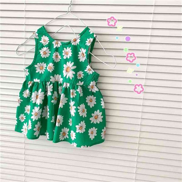 

girl summer style dress girl baby foreign style holiday style flower vest skirt baby skirt 210701, Red;yellow