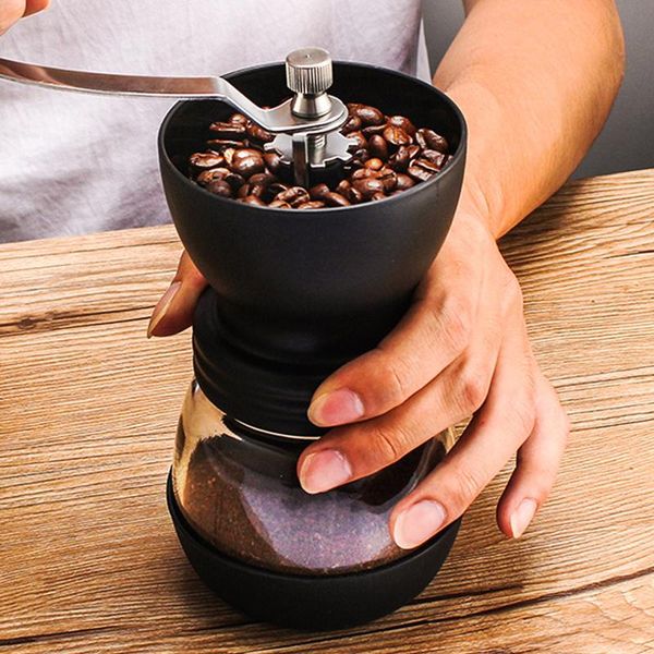 

manual coffee grinders mini grinder glass hand bean burr double layer mill kitchen tool