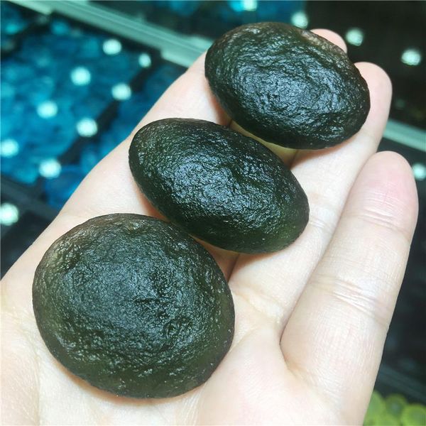 

decorative objects & figurines 1pcs moldavite czech meteorite impact glass beads rough stone crystal energy