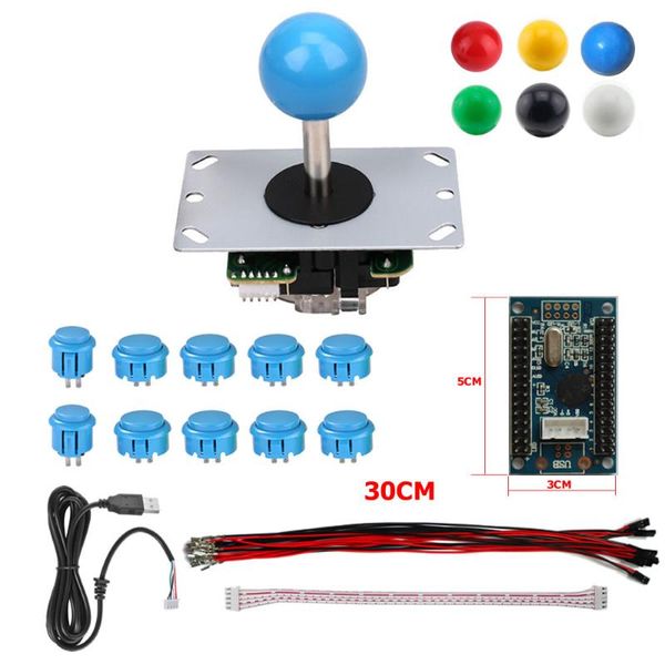 

rac-d300 diy arcade joystick 5pin kits 8 way buttons usb encoder cables game controllers & joysticks