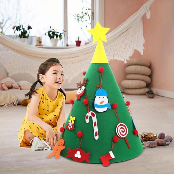 

christmas decorations tree children diy gift home party felt cloth xmas ornament for kids room year decor 2pc