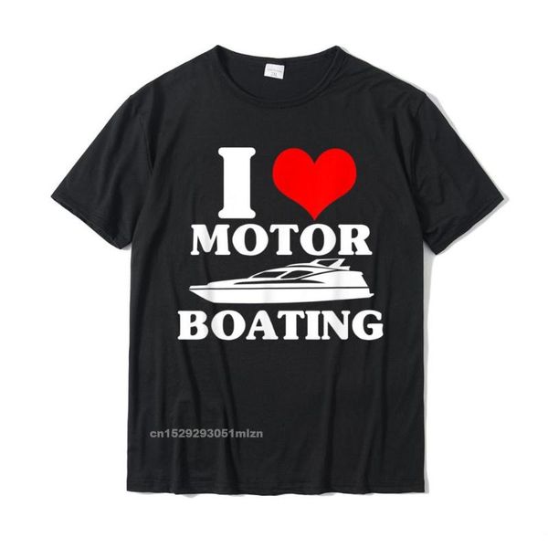 

men's t-shirts i love motor boating funny boater t-shirt hip hop t shirt for men cotton casual oversized, White;black