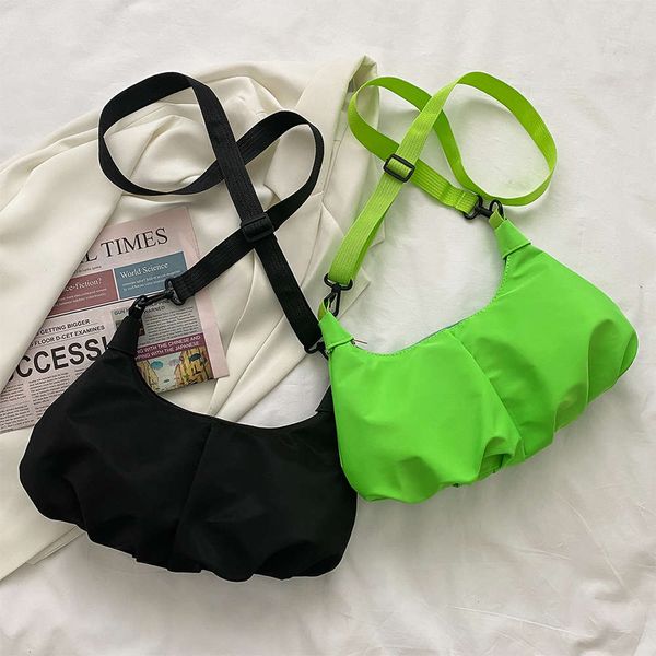 

fashion women pu leather pleated shoulder crosbody bags female travel msenger bag casual ladi solid color hobos handbags