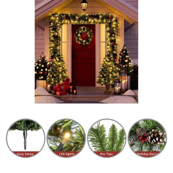 

christmas decorations 1 set great fake xmas tree fine workmanship green color simulation fir with lamp decor garland party prop