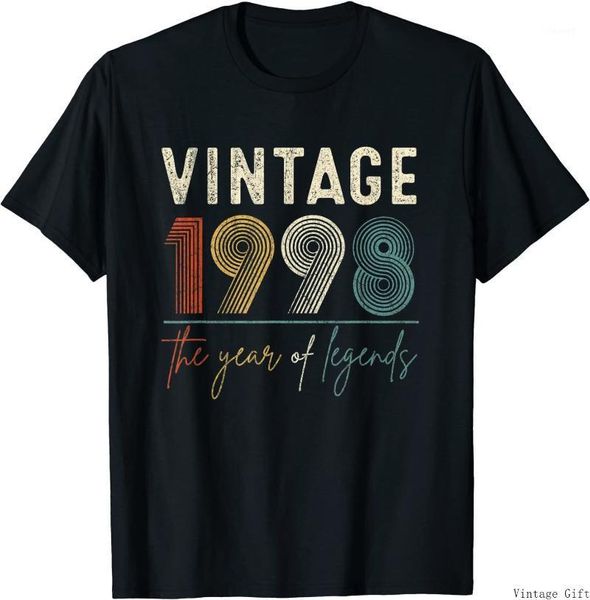 

men's t-shirts vintage 1998 the year of legends 23rd birthday gifts retro t-shirt, White;black