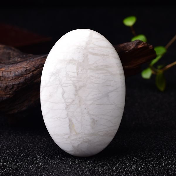 Mão-polida branca Howlite Turquesa Palm Stone Quartzo Cura Cristal Massagem Polido Meditação