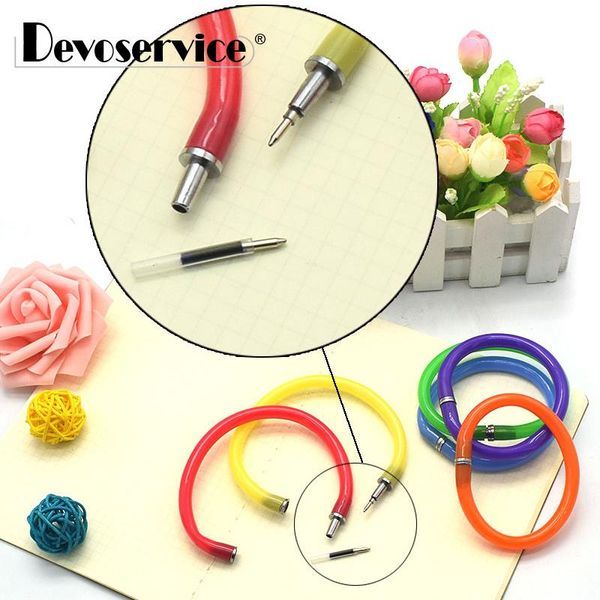 

1pcs creative ballpoint pen candy color bracelet stationery fine point portable wristband school writing supplies pens, Blue;orange