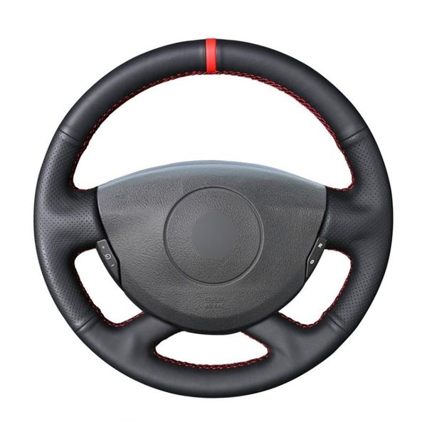

steering wheel covers hand sew black pu artificial leather car cover for laguna 2 trafic grand espace vel satis primas